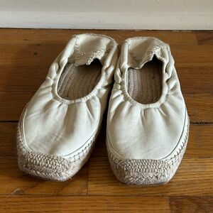 Chloe “Lucinda” White Leather Espadrilles